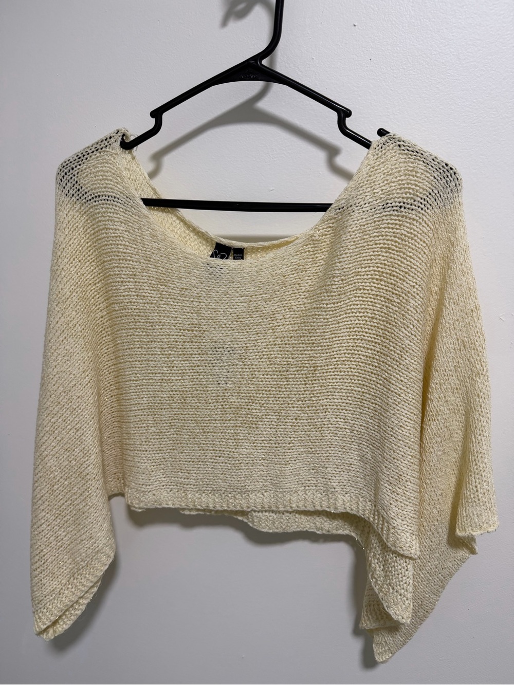 Windsor Cream Off-the-Shoulder Knit Cropped Sweater